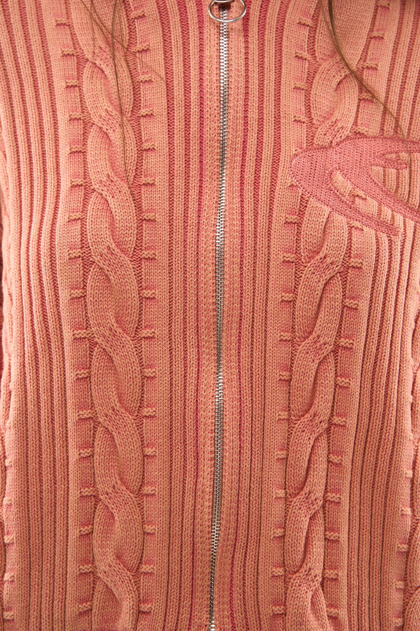 Latte Zipper Pink Knit