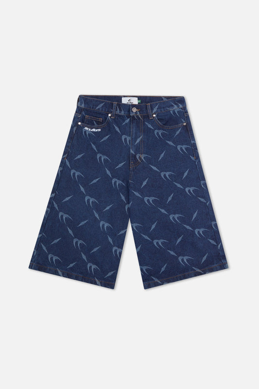 Silver Dark Blue Jorts