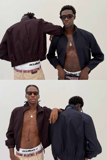 Nautica Burgundy Pinstripe Jacket