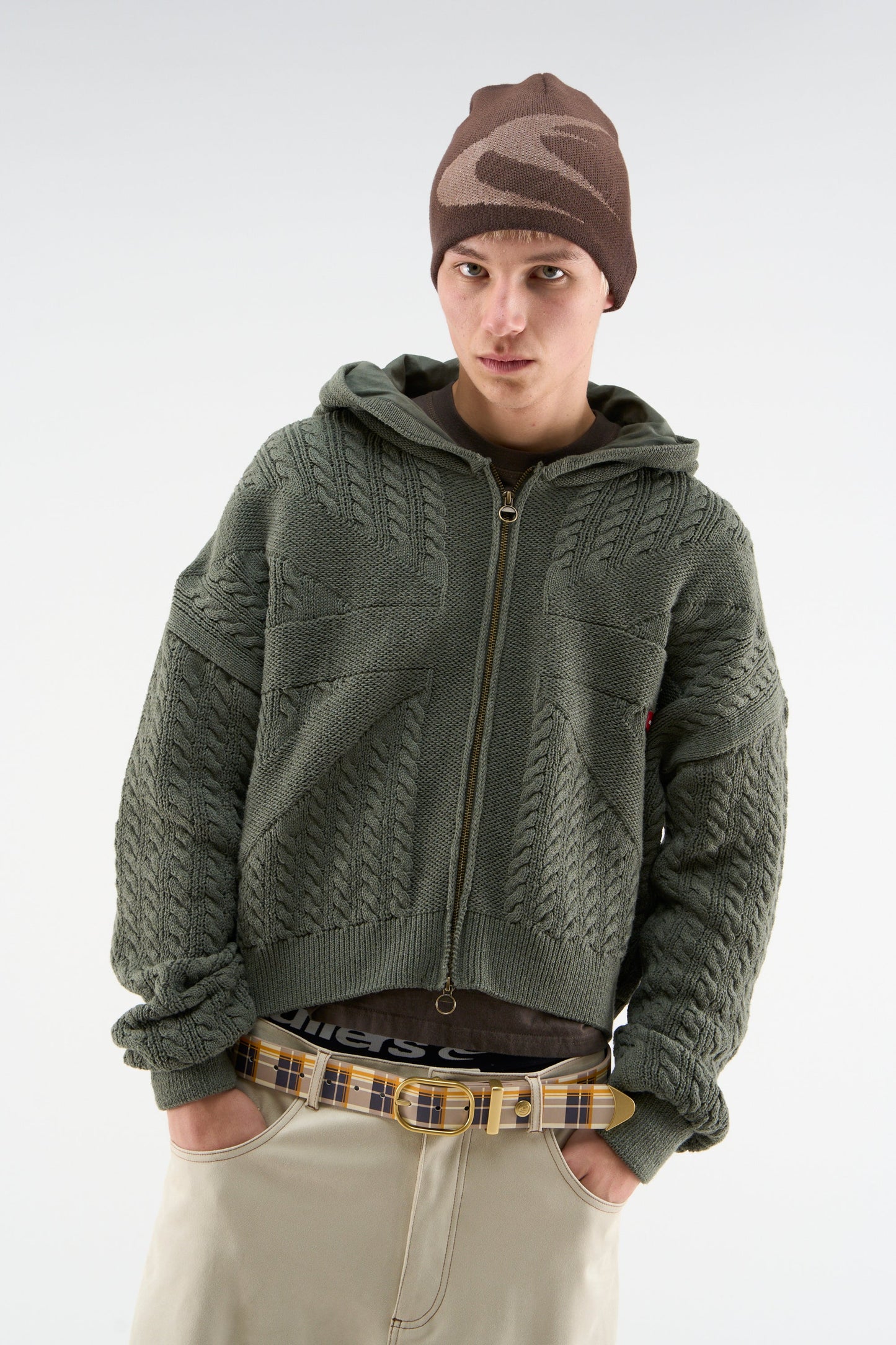 Flag Green Knit Zipper