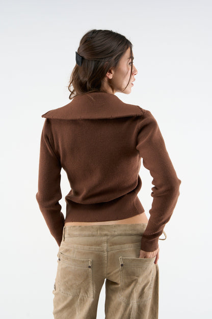 Nusa Brown Zipper