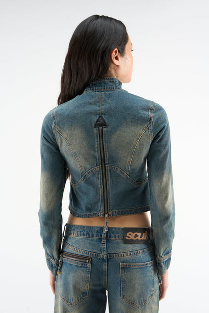 Marlen Washed Blue Jacket
