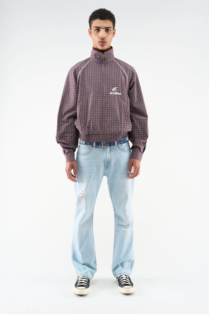 Chamise Checkered Burgundy Zipper