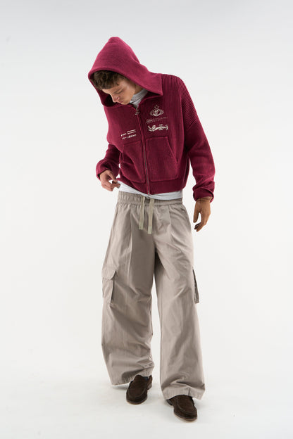 Mayor Burgundy Knit Zipper