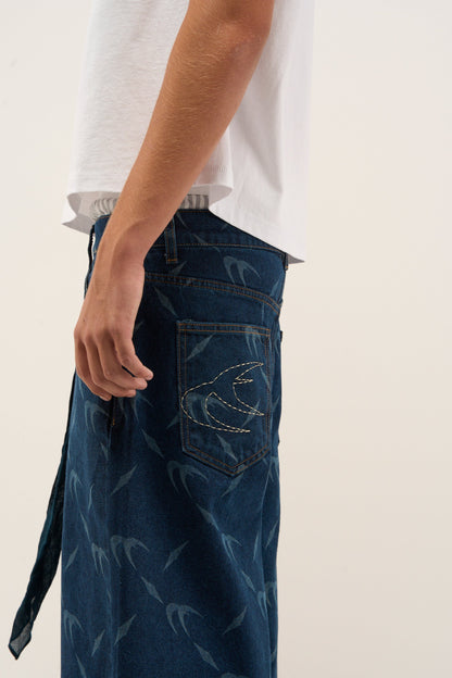 Silver Dark Blue Jorts