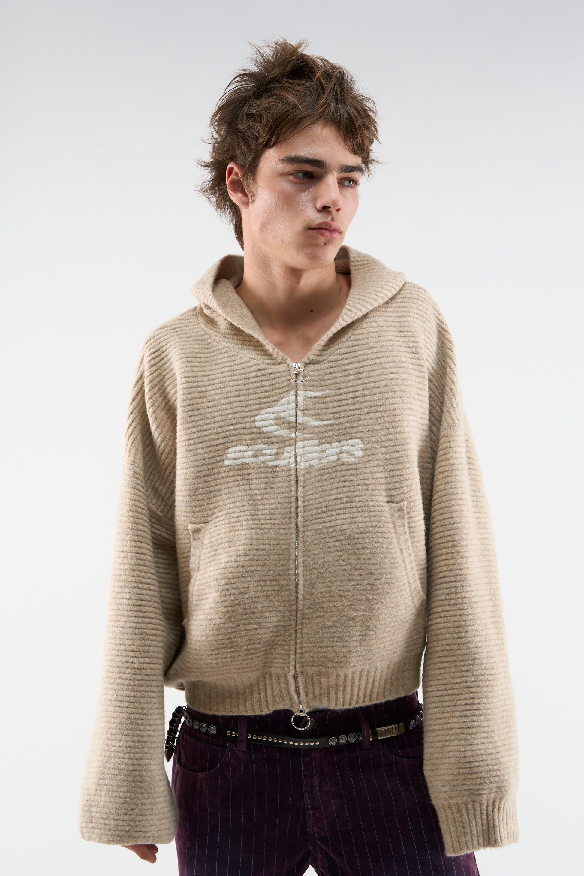 Roots Ecru Knit Zipper
