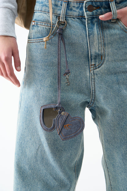 Love Denim Keychain Mirror