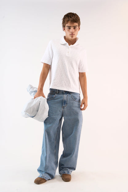 Openwork White Polo