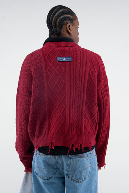 Split Burgundy Knit