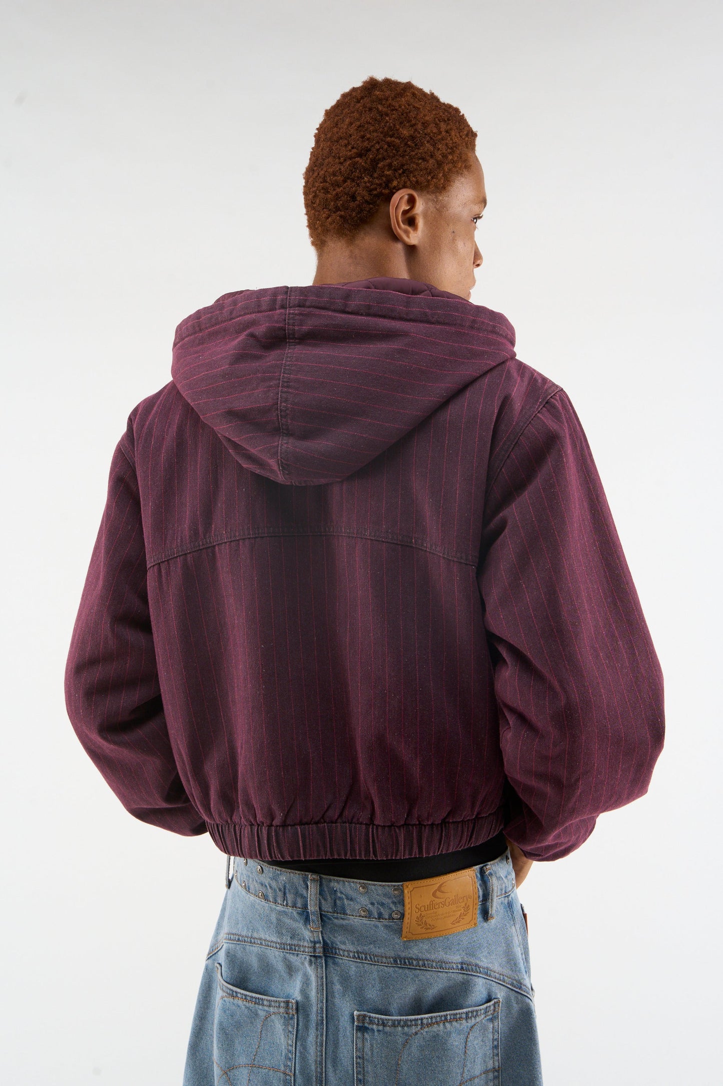 Pinstripe Burgundy Work Jacket