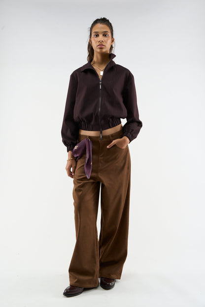 Nautica Burgundy Pinstripe Jacket
