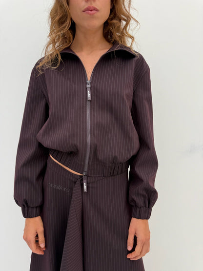 Nautica Burgundy Pinstripe Jacket