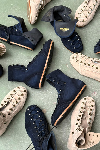 Iconic Navy Suede Boots