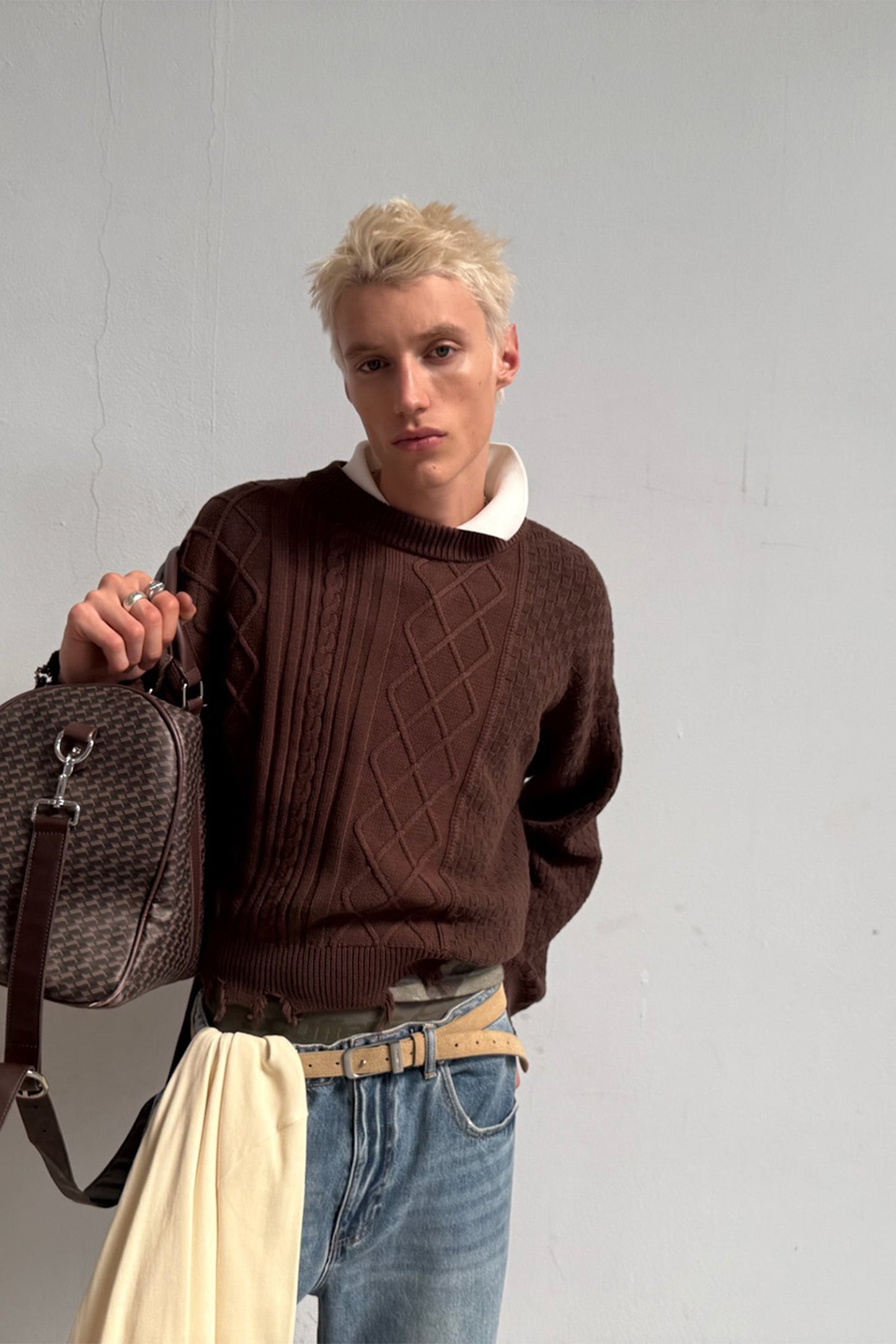 Split Brown Knit