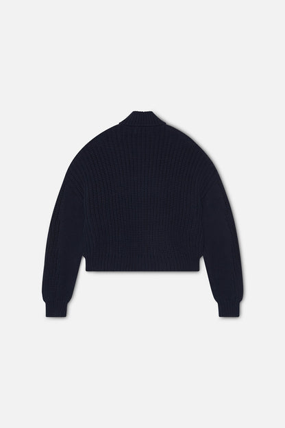 Scff Navy Knit Zipper