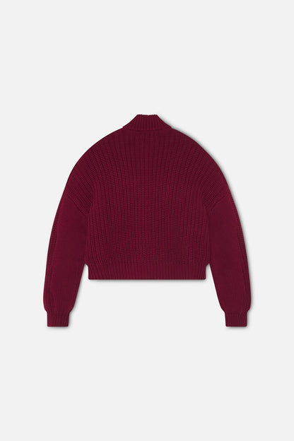 Scff Red Knit Zipper